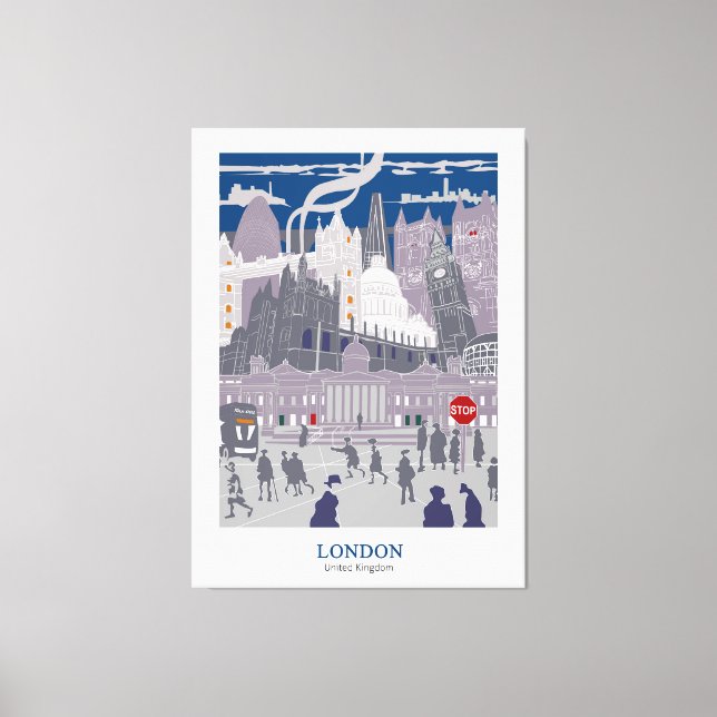 Canvas de Trabalho de arte London City Skyline (Frente)
