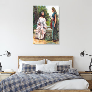 Canvas de vida da água das ofertas de John 4 Jesu