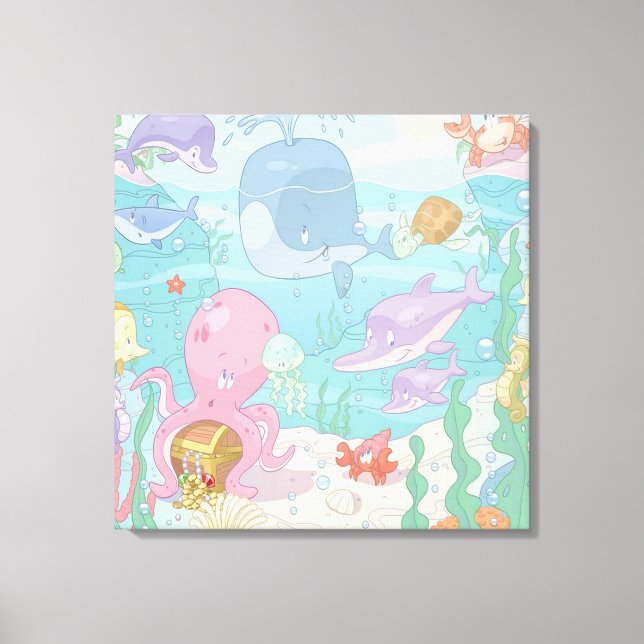 Canvas de Vida do Mar de Cartoon Infantil (Frente)