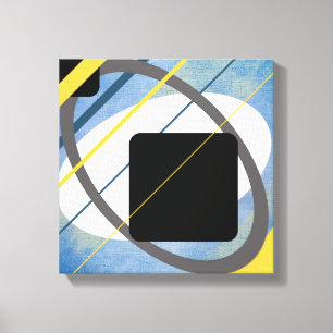 Canvas Design Geométrica Amarela e Azul