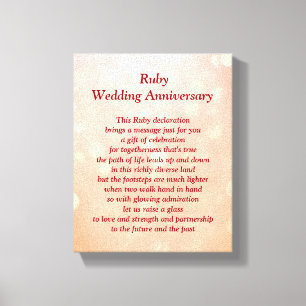 Canvas do aniversário de casamento do rubi