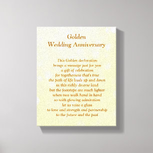 Canvas do aniversário de casamento dourado