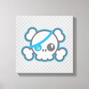 Canvas do Crânio Pirata de Kawaii