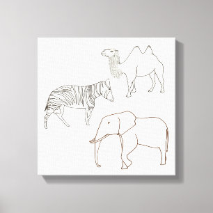 Canvas do Elefante Zebra Camel Paint It