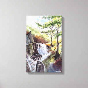 Canvas do impressão da aguarela do rio da naturez