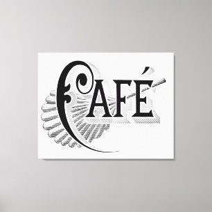 Canvas Do Logotipo Do Café Chic Deco Em Francês 