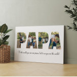 Canvas do Papa Photo Collage<br><div class="desc">Esta é uma colagem de fotos que soletra a palavra PAPA junto com uma mensagem personalizada. Este é o presente perfeito para o pai do dia do pai, do seu aniversário ou do Natal.</div>