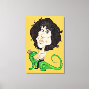 Canvas do rei Lagarto Rockstar Caricatura Desenho