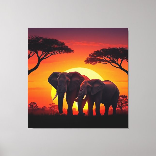 Canvas do Sunset Elefante. (Frente)