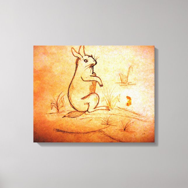 Canvas enrolada: coelho no deserto para amantes de (Frente)