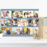 Canvas Esticada de 12 Fotografias Modernas com Maç<br><div class="desc">Impressão de tela estendida personalizada com 12 fotos próprias. A colagem de fotos do estilo de grade de alvenaria moderna é definida em um fundo azul que você pode editar, para se adequar ao seu decoro doméstico, clicando em 'personalizar mais' (ou apenas me envie uma mensagem para obter assistência). O...</div>