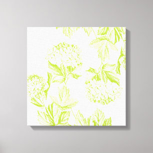 Canvas esticada de hidrangea floral moderna