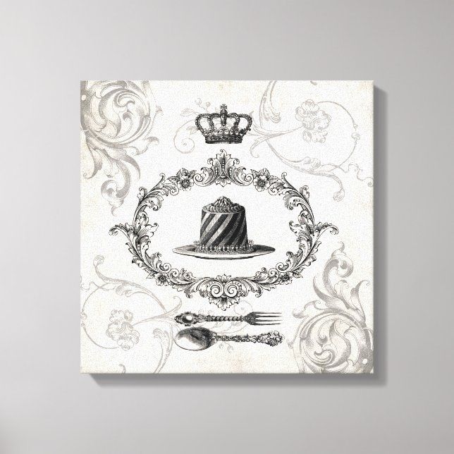 Canvas esticada do bolo francês Vintage (Frente)