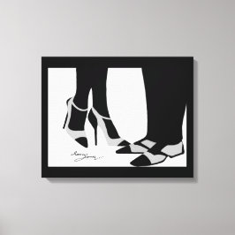 Canvas esticada do Casal elegante, preto e branco