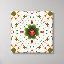 Canvas Esticada Ladybug-tema Impressão de 16" X 16