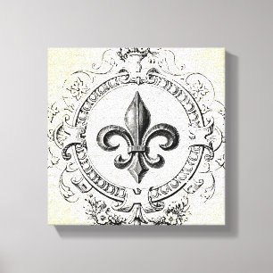 Canvas esticada Vintage French Fleur de Lis