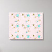 Canvas Estreita de Starbursts Atômicos Rosa Icônic