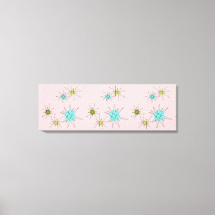 Canvas Estreita de Starbursts Atômicos Rosa Icônic