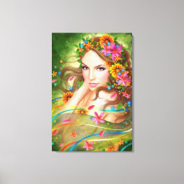 Canvas Fantasy Linda fada de flores