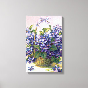 Canvas Feliz Vintage Violets Basket