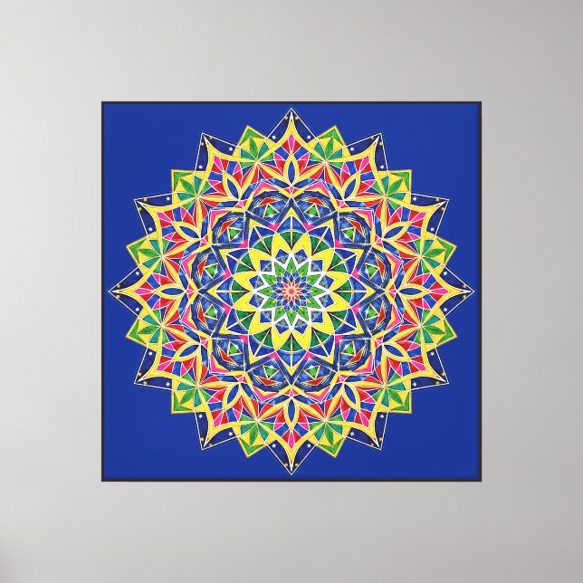 Canvas Geométrica Colorida de Mandala (Frente)