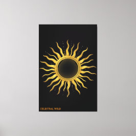 Canvas Golden Solar Eclipse Celestial Wall Art