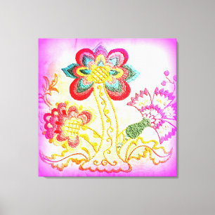 canvas groovy da palmeira do rosa do hippie-estilo