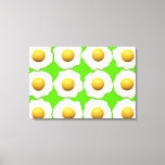 Canvas hipster de verde limão pop-art de ovos seco<br><div class="desc">Design do estilo pop de arte brilhante e escondido com design esquisito de padrão de ovos fritos amarelos e brancos em um fundo limão / verde-grama. Engraçado e incomum e um pouco por aí.</div>