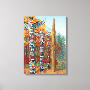 Canvas Impressão de Arte de Totem Vancouver