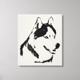 Canvas Impressão de Cachorro Siberiano Estreitado,
