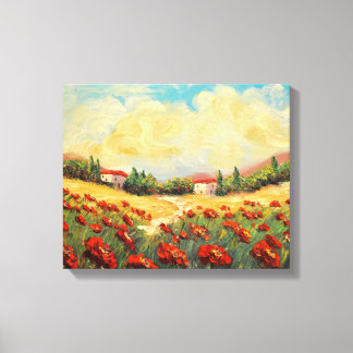 Canvas Impressionista de Poppies Vermelhos Frances