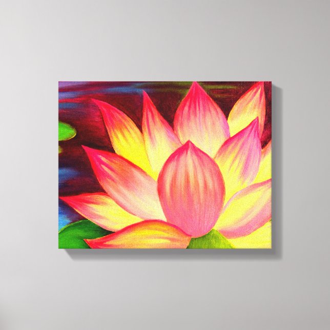 Canvas Imprime Arte de Pintura de Flor de Lotus (Frente)