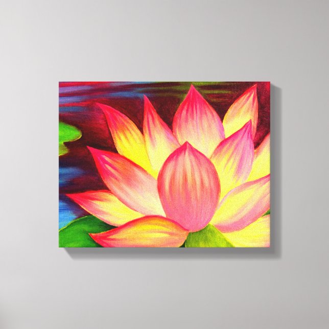 Canvas Imprime Arte de Pintura de Flor de Lotus (Frente)