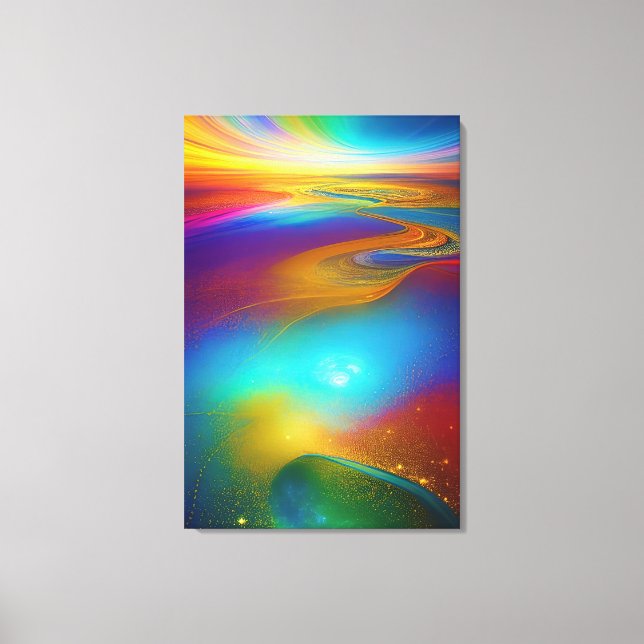 Canvas Imprimir Abstrato Wall Art Jewel Rainbow Co (Frente)