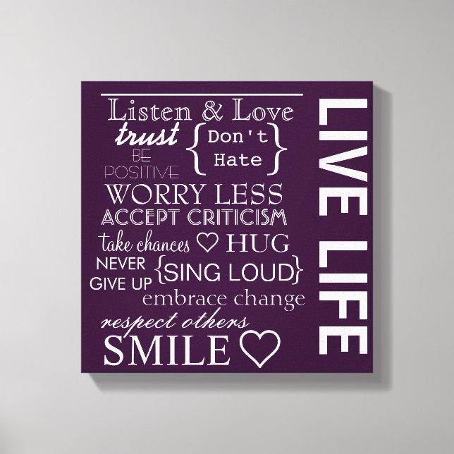 Canvas Inspiron Love Life (Frente)