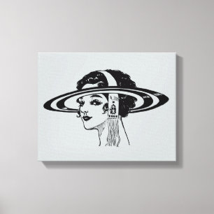 Canvas (Lady with Vintage Hat)