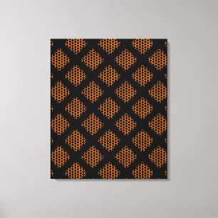 Canvas Laranja, Círculos Retro Pretos e Pontos