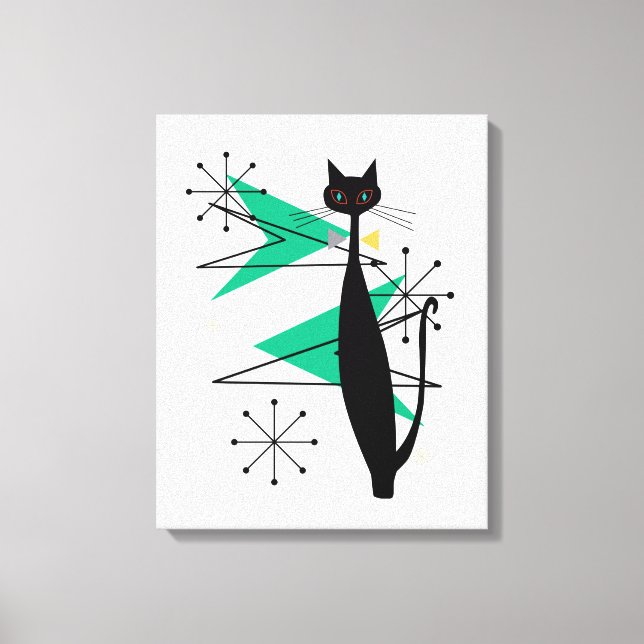 Canvas Legal de Gato MCM da Era Atômica (Frente)