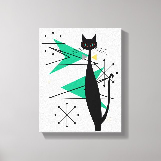 Canvas Legal de Gato MCM da Era Atômica (Frente)
