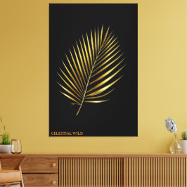 Canvas Majestic Golden Palm Frond Tropical Art