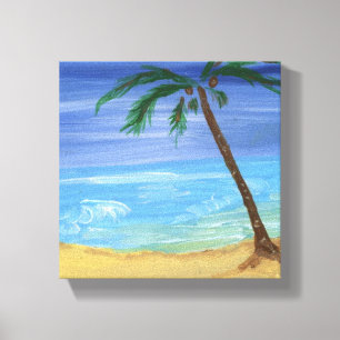 Canvas minúsculas da pintura de cena da praia