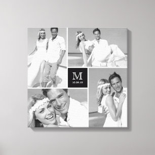 Canvas modernas da colagem da foto do casamento do