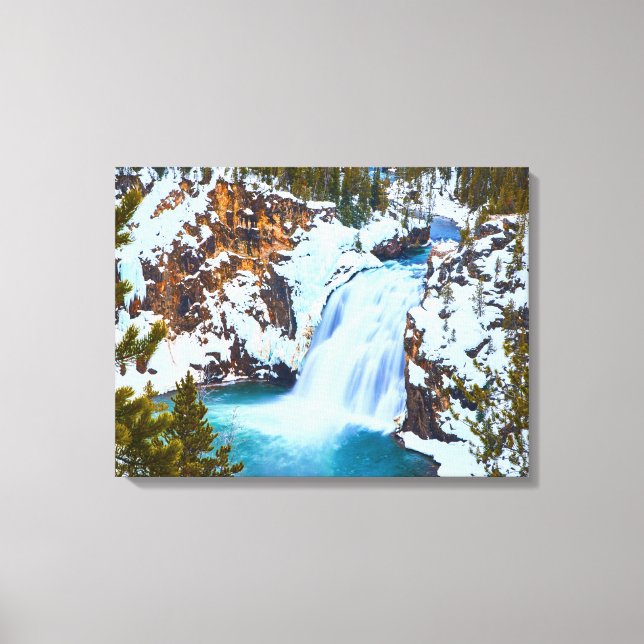 Canvas Muro Arte Yellowstone Waterfall (Frente)