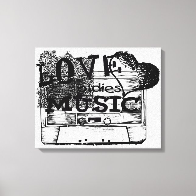 Canvas musical Black, White Vintage Love (Frente)