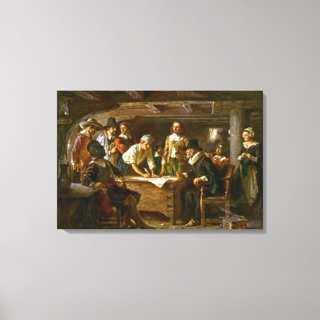 Canvas O Compacto Mayflower 1620 Jean Leon Ferris (Frente)