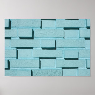 Canvas ou Poster de parede de tijolo azul