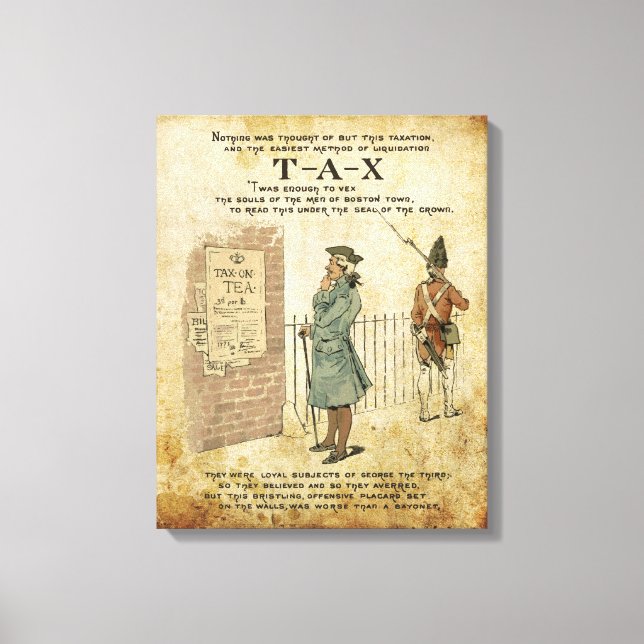 Canvas Patriótica do Partido do Chá de Boston (Frente)
