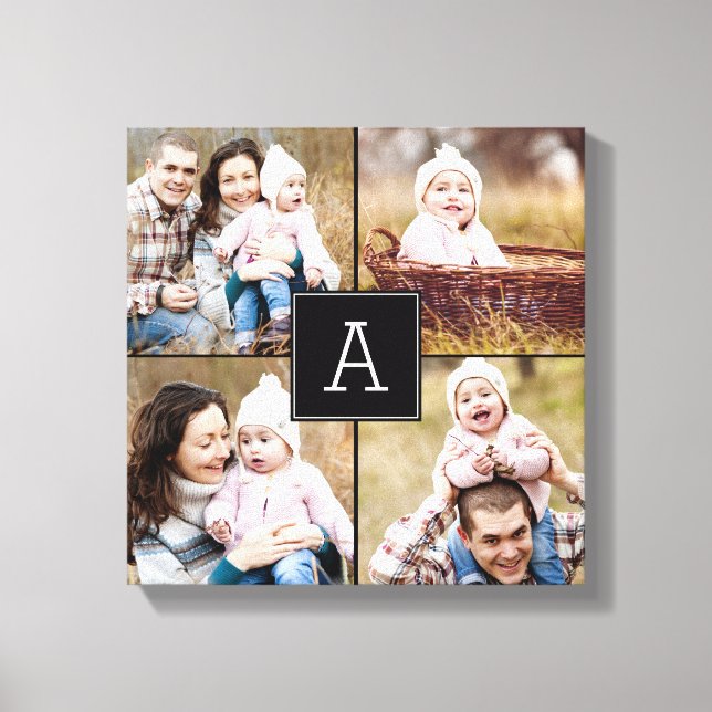 Canvas Personalizada de Fotografias Monograma Quad (Frente)