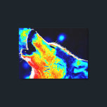 Canvas Pop de Lobo Vermelho Azul<br><div class="desc">Estilo de pop Art Howling Wolf Portrait - Trabalhos de arte digitais de animais selvagens</div>