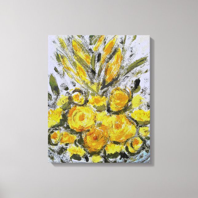 Canvas Premium (Brilho) Rosas Amarelas (Frente)